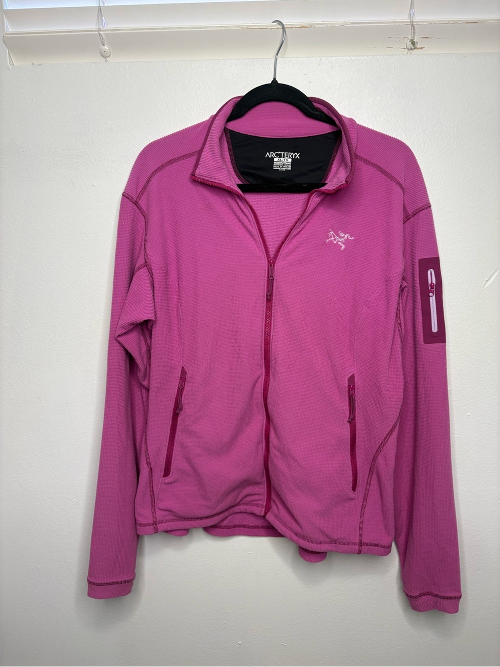 Arc'teryx Women's Magenta Full Zip Size XL Polortec Waffle Knit